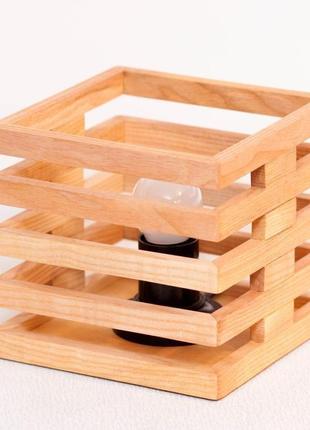 Унікальна настільна лампа, світильник з дерева дуб ясен