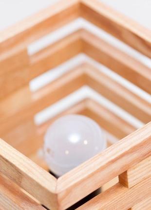 Унікальна настільна лампа, світильник з дерева дуб ясен