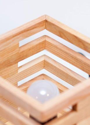 Унікальна настільна лампа, світильник з дерева дуб ясен