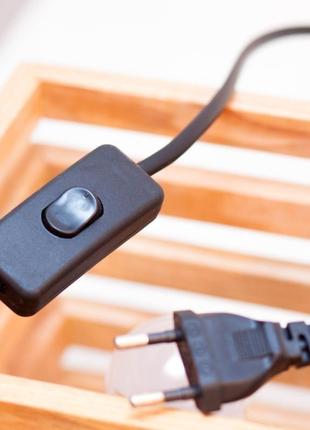 Унікальна настільна лампа, світильник з дерева дуб ясен