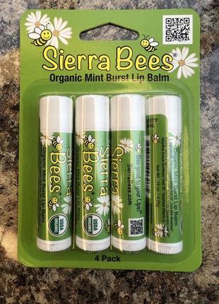 Органический бальзам для губ sierra bees со вкусом мяты1 фото