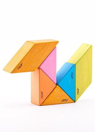 Деревянный магнитный конструктор afoli delta на 6 элементов в цвете grink.6 фото