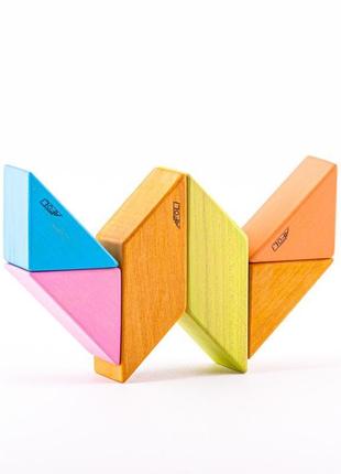 Деревянный магнитный конструктор afoli delta на 6 элементов в цвете grink.10 фото