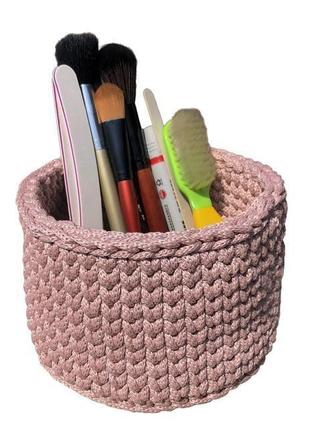 Вязаная корзина для хранения capsboard розовая