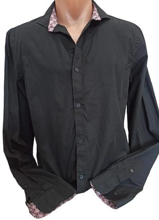Черная рубашка с длинными рукавами, рубашка avant premiere1 фото