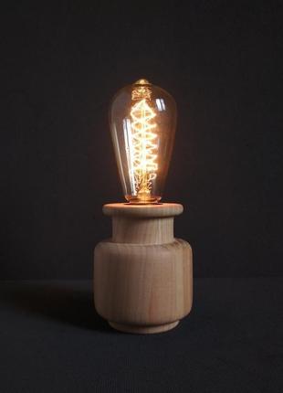 Дерев'яна лампа лофт