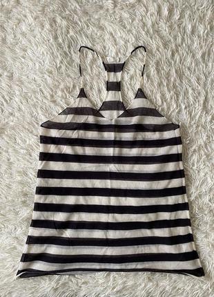 Полупрозрачная безшовная туника в полоску/удлиненная майка