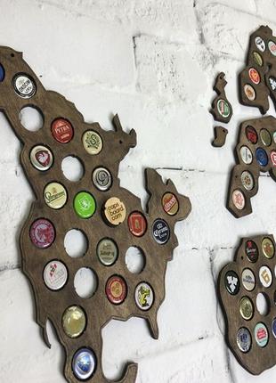 Доска для пивных крышек карта мира capsboard world big dark