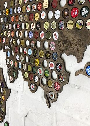 Доска для пивных крышек карта мира capsboard world big dark