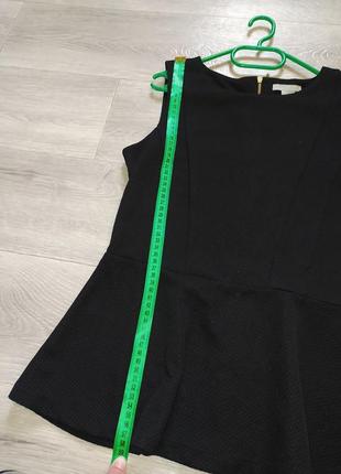 Новая черная майка блузка блуза с баской4 фото