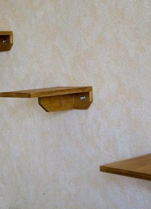 Деревянные шаговые полки для кошек. набор из 3-х полок. настенная мебель для кошек.2 фото