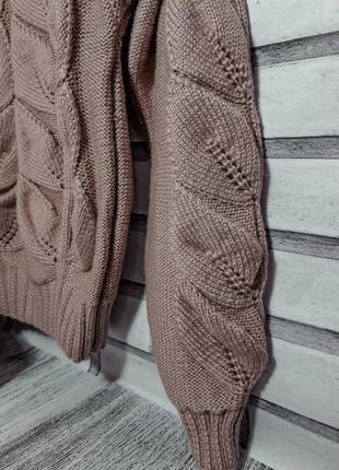 Крутой и стильный свитер с объёмным узором листья.итальянский состав🇮🇹ручная работа5 фото