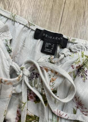 Платье в цветочный принт из льна primark4 фото