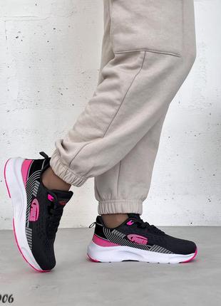 Трендовые женские кроссовки, серый/фуксия, текстиль2 фото