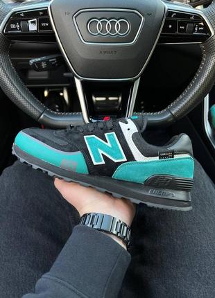 Мужские кроссовки new balance 574 tp2 black turquoise4 фото