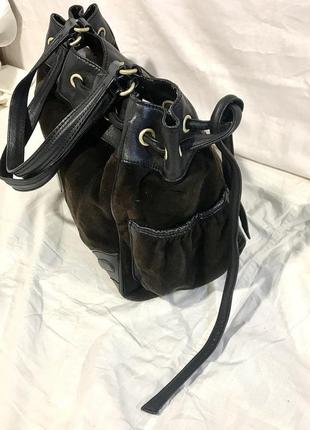 Juicy couture vintage dark brown velour velvet bucket bag scotty dog3 фото