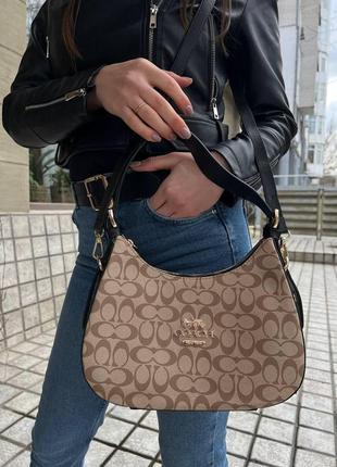 Жіноча сумка з еко-шкіри coach коач молодіжна, брендова сумка-клатч маленька через плече2 фото