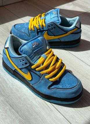 Nike sb dunk low x powerpuff girls blue yellow2 фото