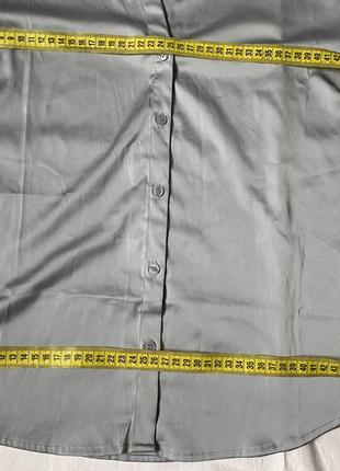 Шовкова атласна сіра сорочка блуза6 фото