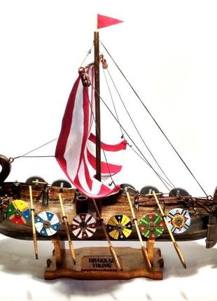 Корабль викингов / drakkar viking / деревянная модель корабля / модель драккара викингов / подарок2 фото