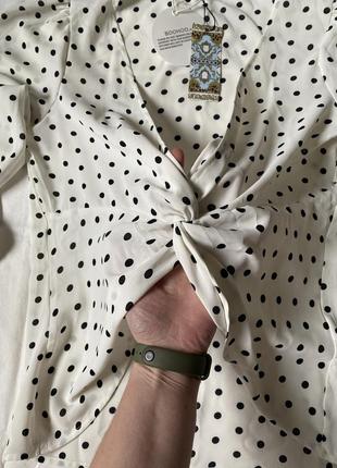 Блуза в горошек чернобелая2 фото