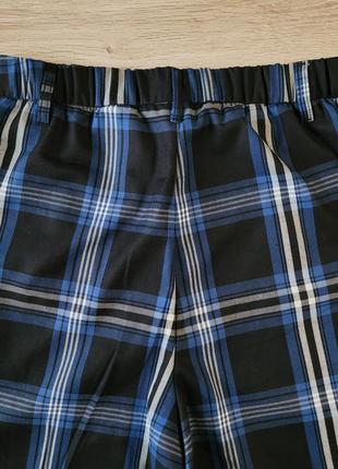 H&m нові eur 42 uk 12 us 10 170/80a жіночі брюки широкі висока посадка в клітку сині чорні білі5 фото