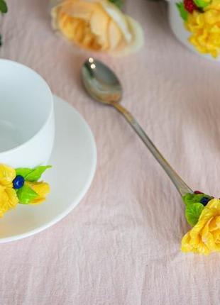 Набор посуды для чаепития "желтая роза"6 фото