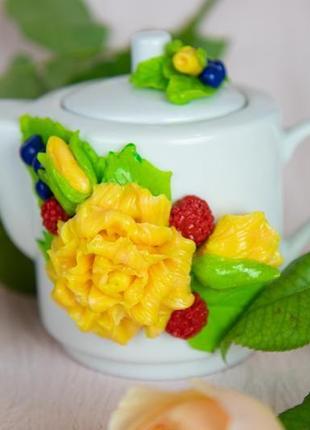 Набор посуды для чаепития "желтая роза"4 фото