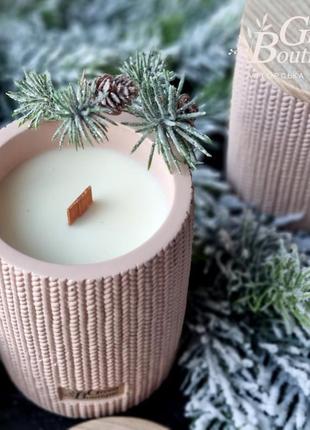 Натуральна соєва свічка затишне різдво (розмір l+)9 фото