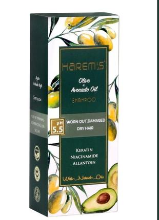 Шампунь harems olive oil & avocado oil 350 мл1 фото