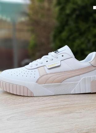 Жіночі кросівки | puma cali | білі з пудрою | шкіра, :40