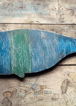 Настенный декор "большой синий кит"1 фото
