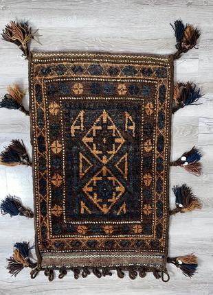 Шерстяний подвійний коврик - подушка в етностилі з китицями 63 на 1001 фото