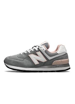 Женские кроссовки new balance 574 gray pink