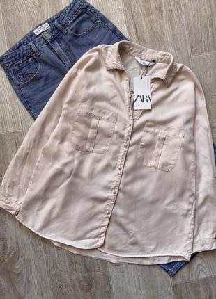 Zara рубашка оверсайз, рубашка оверсайз, блузка, блуза свободного кроя1 фото