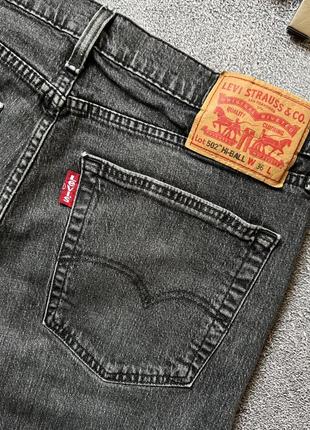 Чоловічі сірі класичні базові прямі джинси levi’s 502 hi-ball regular taper оригінал розмір 369 фото