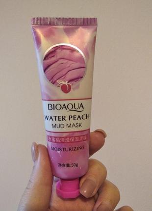 Очисна маска для обличчя з персиком bioaqua water peach mud mask, 50 гр2 фото