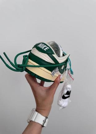 Жіночі кросівки nike sb dunk x off-white low happy smile green найк данк зеленого кольору5 фото