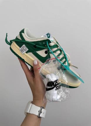 Жіночі кросівки nike sb dunk x off-white low happy smile green найк данк зеленого кольору2 фото