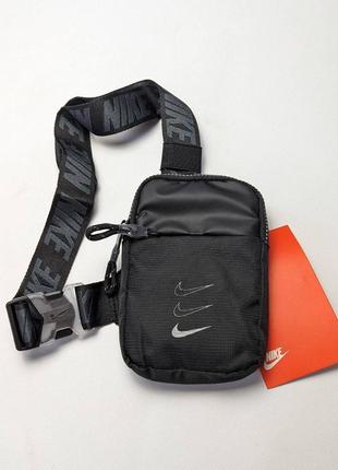 Сумочка жіноча / чоловіча чорна маленька через плече nike1 фото