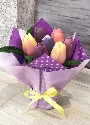 Тюльпаны. букет из мыла на 8 марта. подарок1 фото