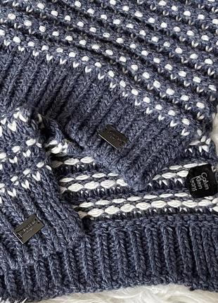 Наборы комплекты женские шапка шарф перчатки теплые зимние calvin klein5 фото