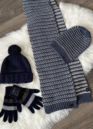 Наборы комплекты женские шапка шарф перчатки теплые зимние calvin klein7 фото