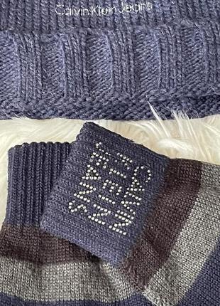 Наборы комплекты женские шапка шарф перчатки теплые зимние calvin klein6 фото