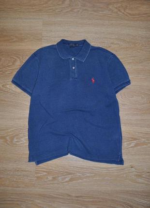 Синяя футболка поло polo ralph lauren