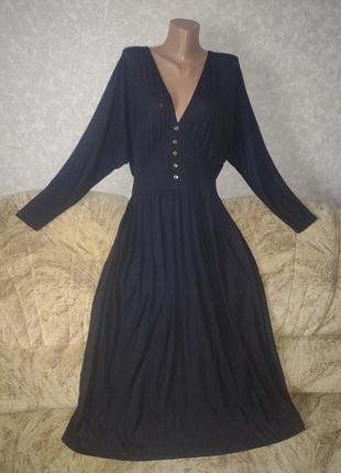 Черное платье с длинным рукавом р.162 фото