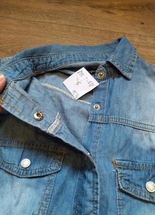 Тонесенька джинсова сорочка_куртка на кнопках2 фото