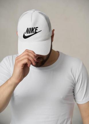 Кепка nike біла з сіткою / бейсболки найк