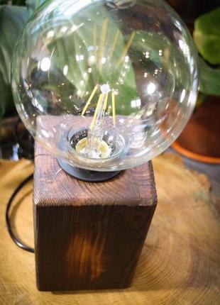 Світильник, настільна лампа з натурального дерева2 фото