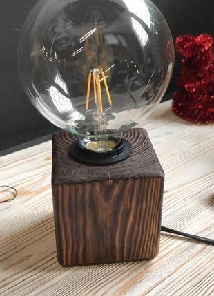 Світильник, настільна лампа з натурального дерева3 фото